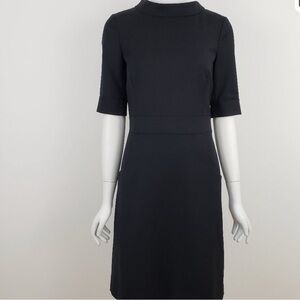 J.Crew 100% Wool minimalist suiting dress with button-down back black Size 4 EUC